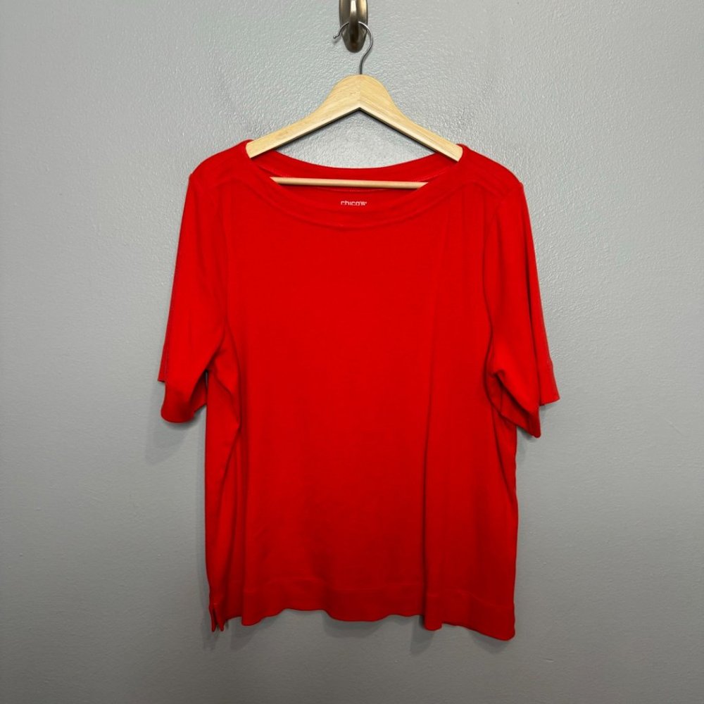 CHICO'S coral the ultimate tee size 3 or XL